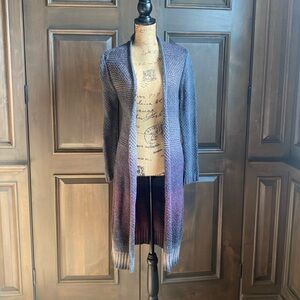 Long cardigan with gray&purple tones